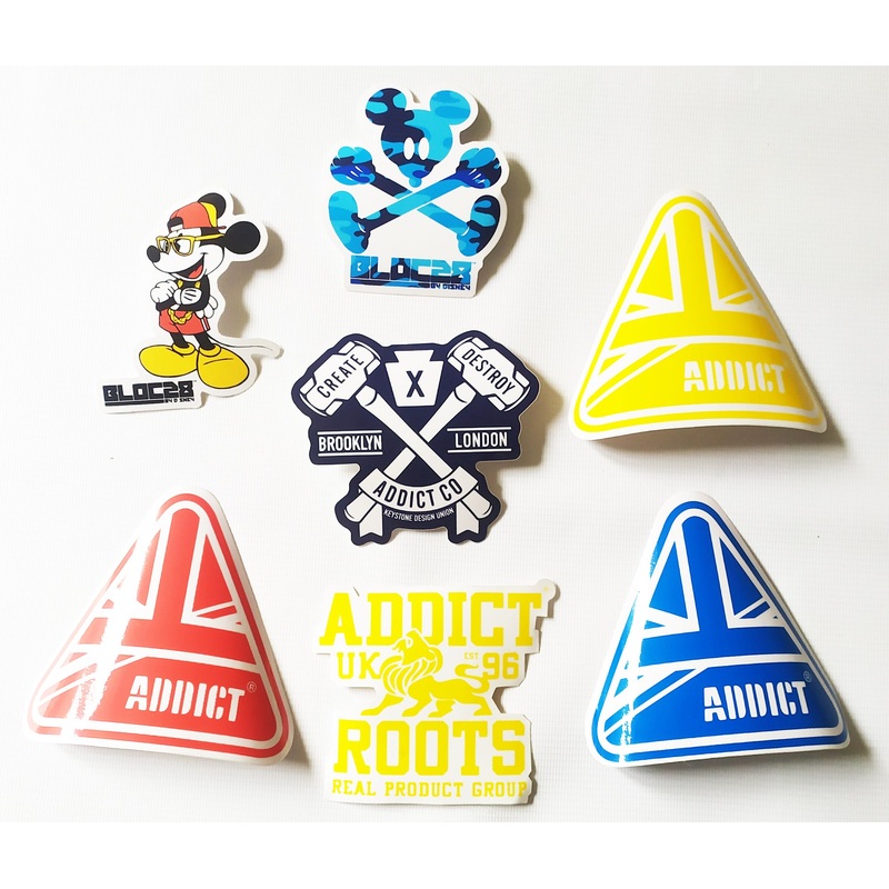 Addict Clothing Skateboard Sticker Pack Bundle