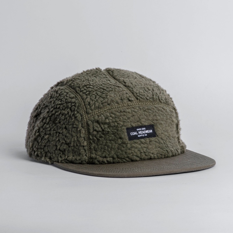 Coal Linus Fleece 5 Panel Cap Olive