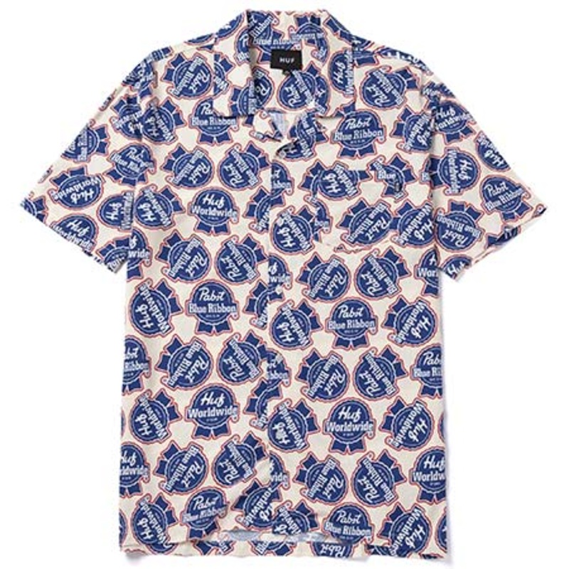 HUF HUF x PBR Short Sleeve Button-Up Shirt Natural Small