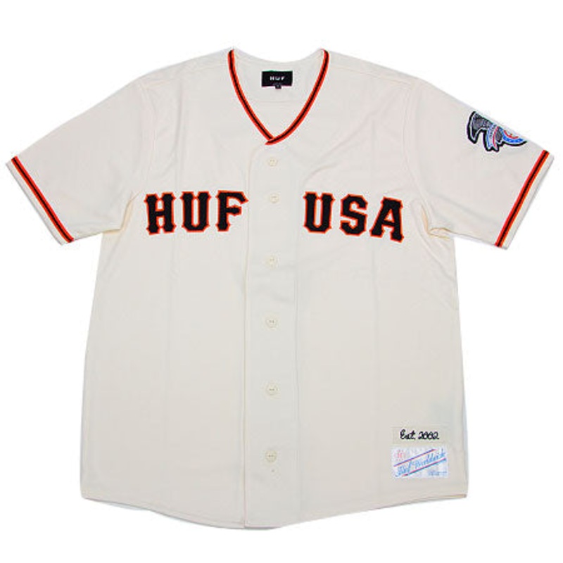 HUF Territory Baseballl Jersey Cream Large