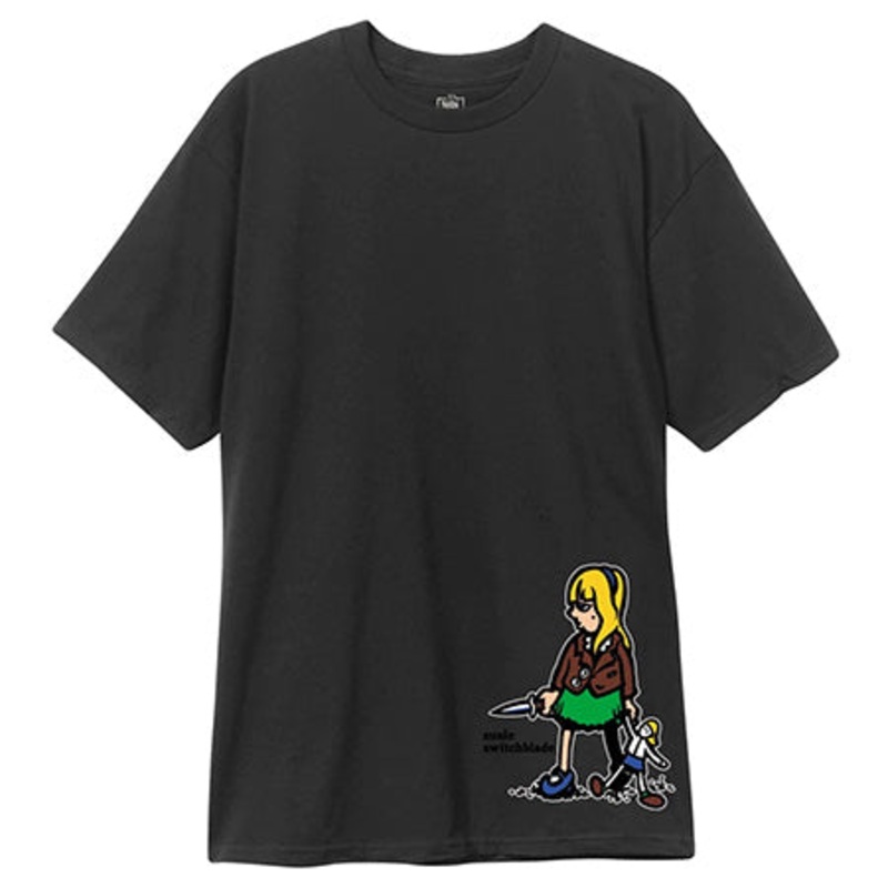 New Deal Skateboards Susie Switchblade T Shirt Black Extra Large