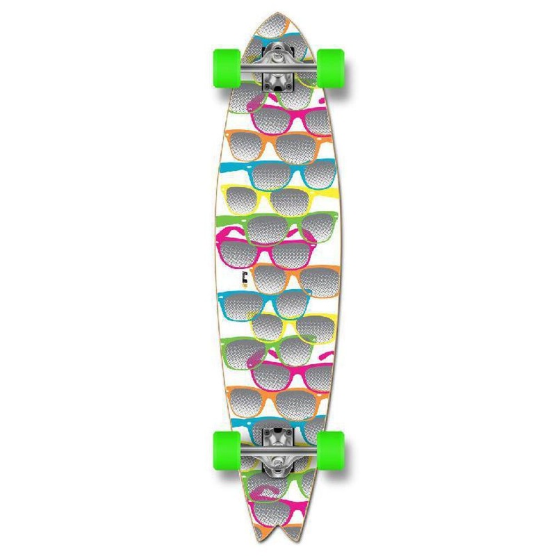 Punked Fishtail Shades White Longboard Complete Complete