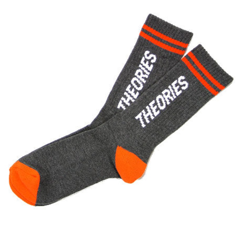 Theories Basic Stripe Crew Socks Heather Grey One size fits all