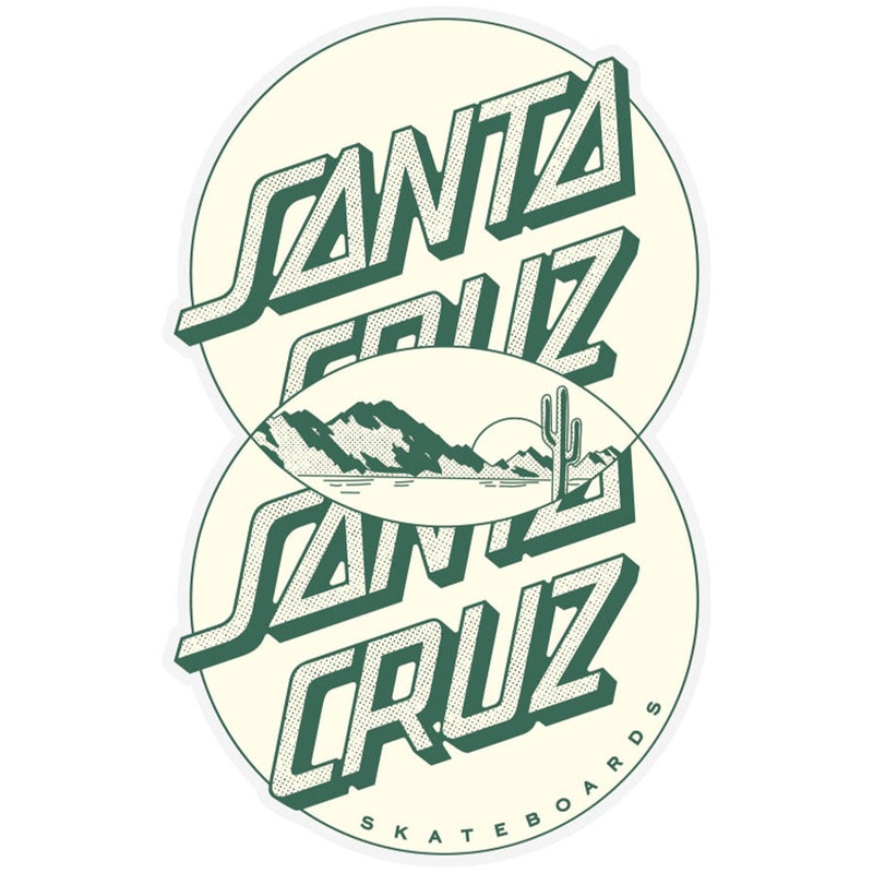 Venn Dot 3.5in Santa Cruz Stickers (25 Pack) Cream/Green 3.5 in