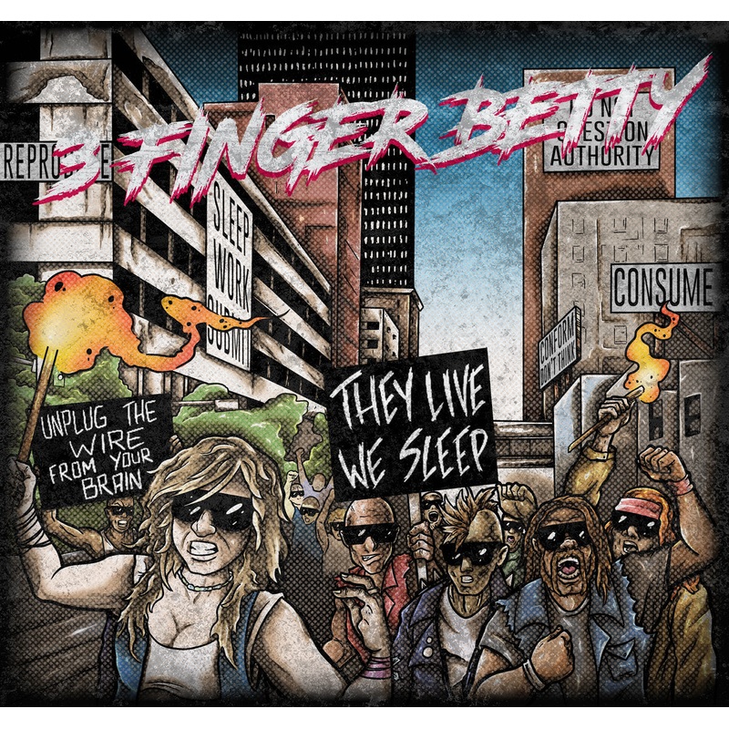 3 Finger Betty – They Live, We Sleep Red Color Vinyl 10″ LP Record