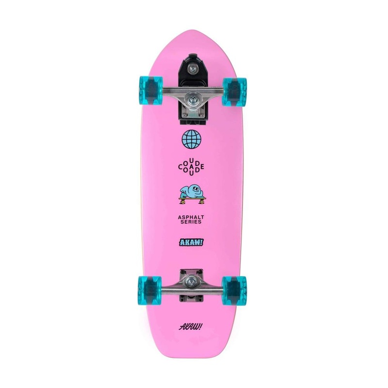 AKAW! Concrete Wave Pink 31″ Surfskate Longboard