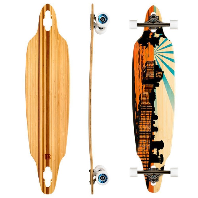 Bamboo Drop Through 41″ Sunset Pier Longboard Deck