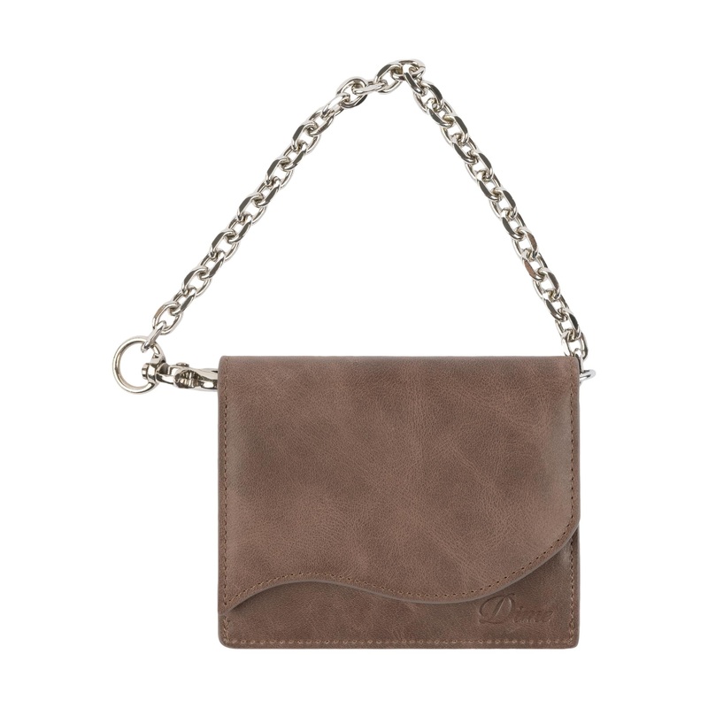 Dime Chain Leather Wallet Brown