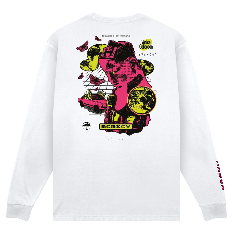 Glitch LS T-Shirt – White Small White