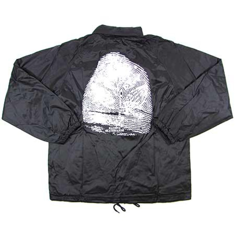 Magenta Fingerprint Windbreaker Jacket Black Medium