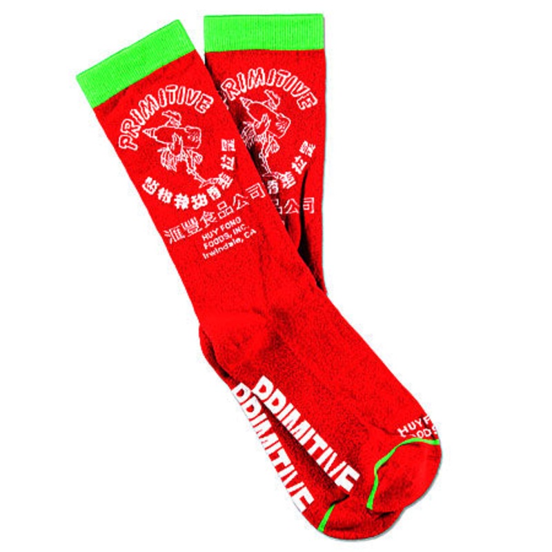 Primitive Skateboarding Primitive X Huy Fong Bottle Crew Socks Heather/ Red One size fits all