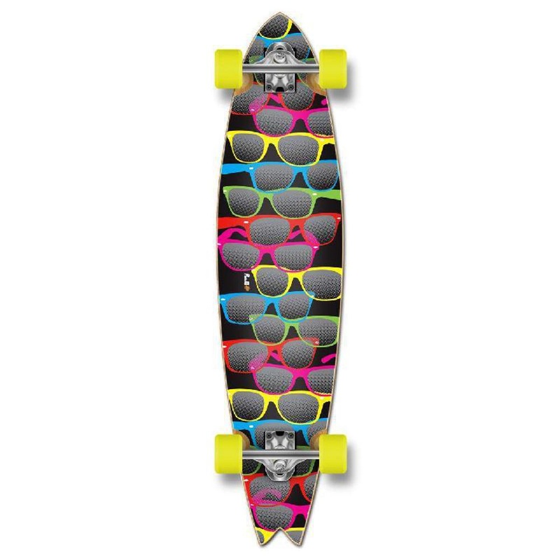 Punked Fishtail Shades Black Longboard Complete Complete