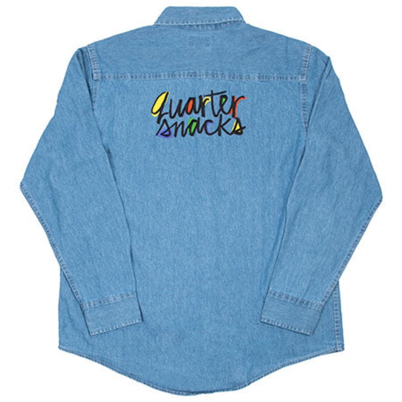 Quartersnacks Pop Art Denim Long Sleeve Button Up Shirt Denim Extra Large