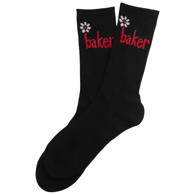 Baker Daisy Crew Socks Black One Size Fits All