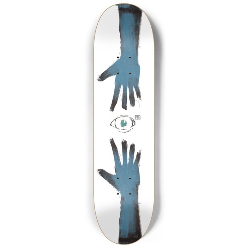 Catch The Eye Blue Custom 8.25″ Skateboard or Wall Art Deck Only No wall hangers