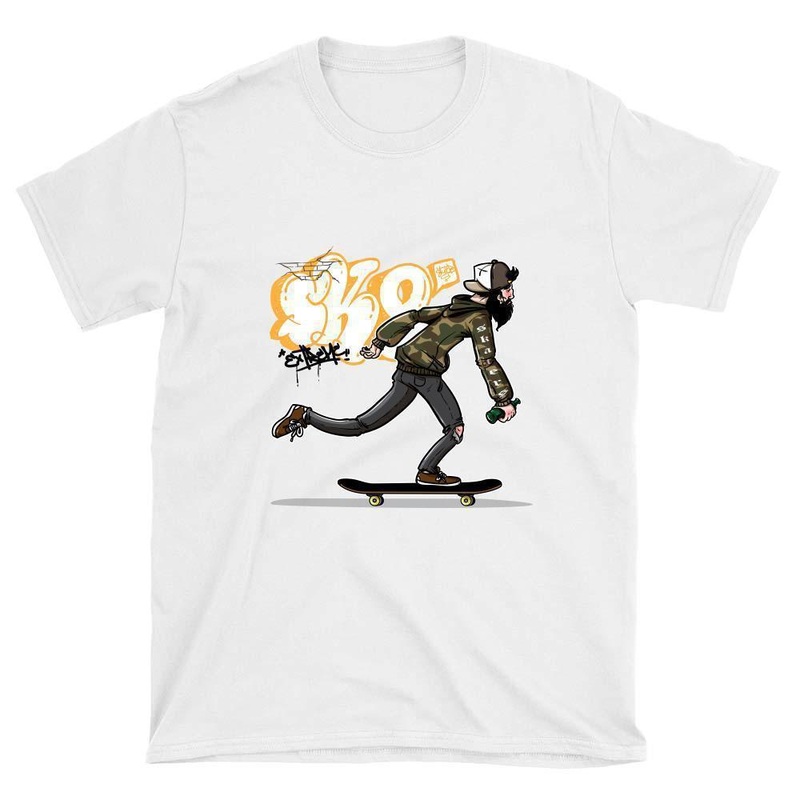 Extreme Sk8 Skateboard T-Shirt S White