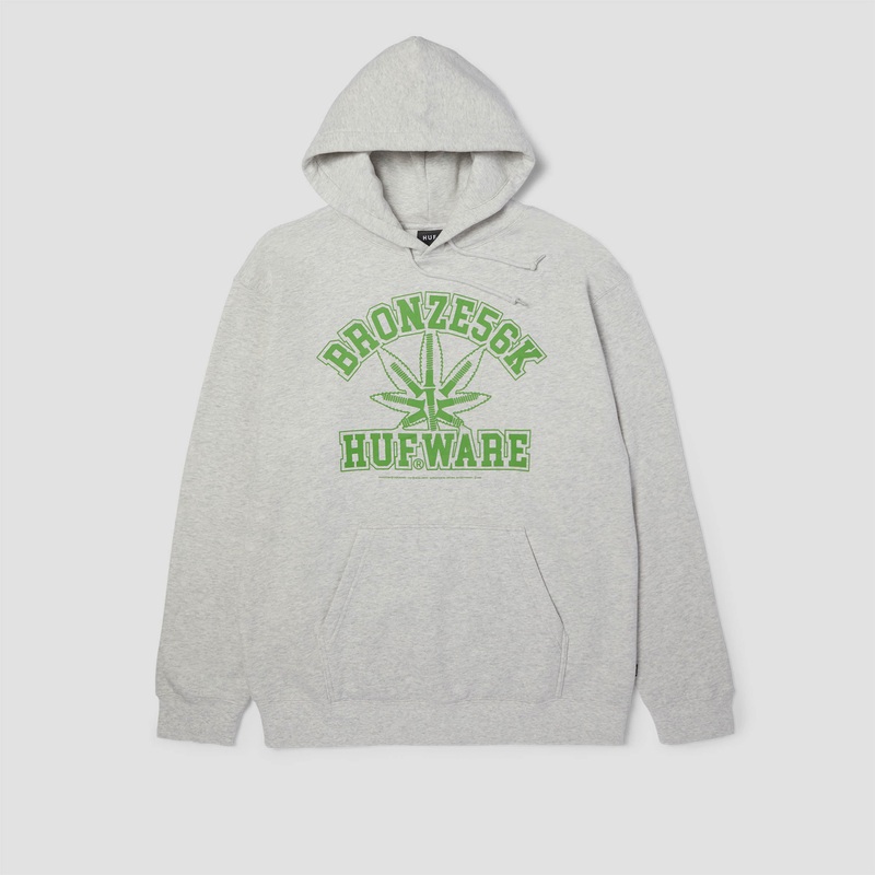 HUF X Bronze Plantware Pullover Hoodie Ash Small