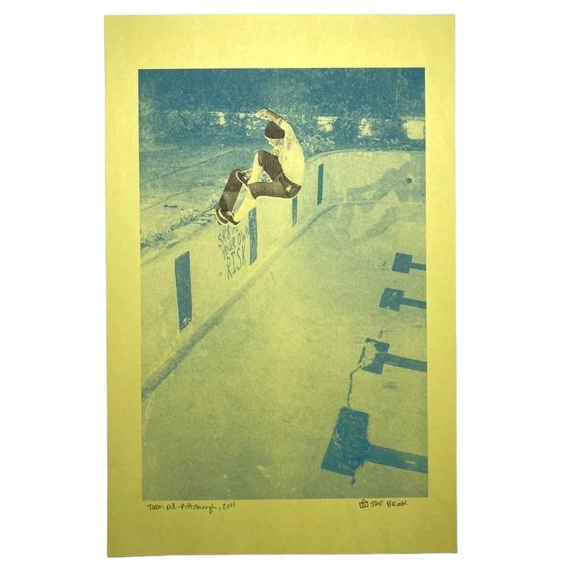 Jason Dill Tailgrab Nosegrind Pittsburg Yellow Risograph Print 11×17