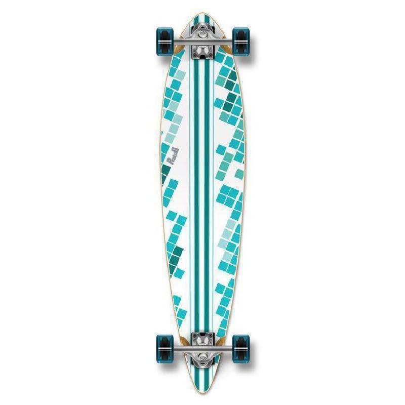 Punked White Digital Wave 40 inch Pintail Longboard Complete