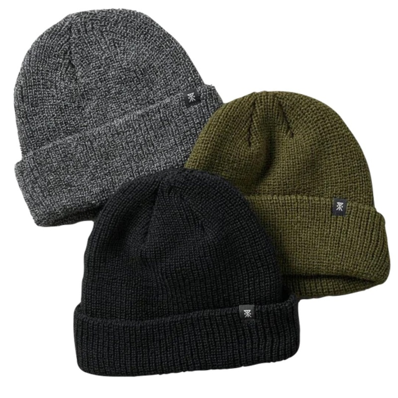 ROARK TURK BEANIE 3 PACK black/grey/green