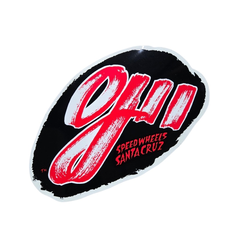 Vintage 80s Santa Cruz OJ II SPEED WHEELS STICKER – BLACK RED