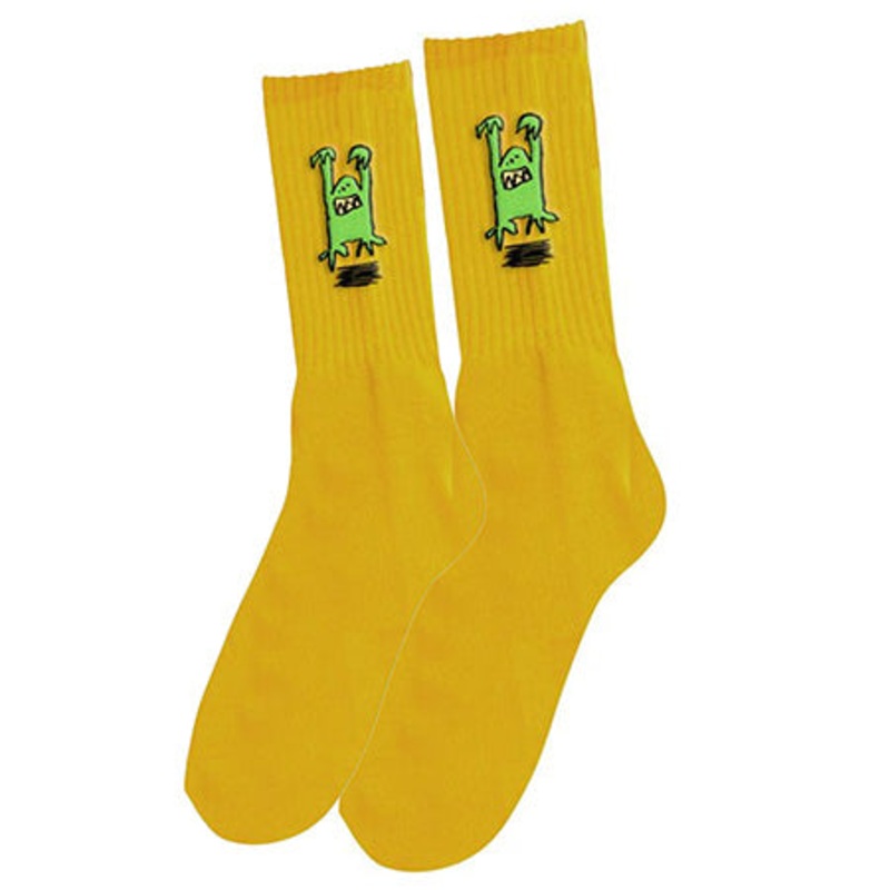 Foundation Monster Embroidered Socks Yellow One size fits all