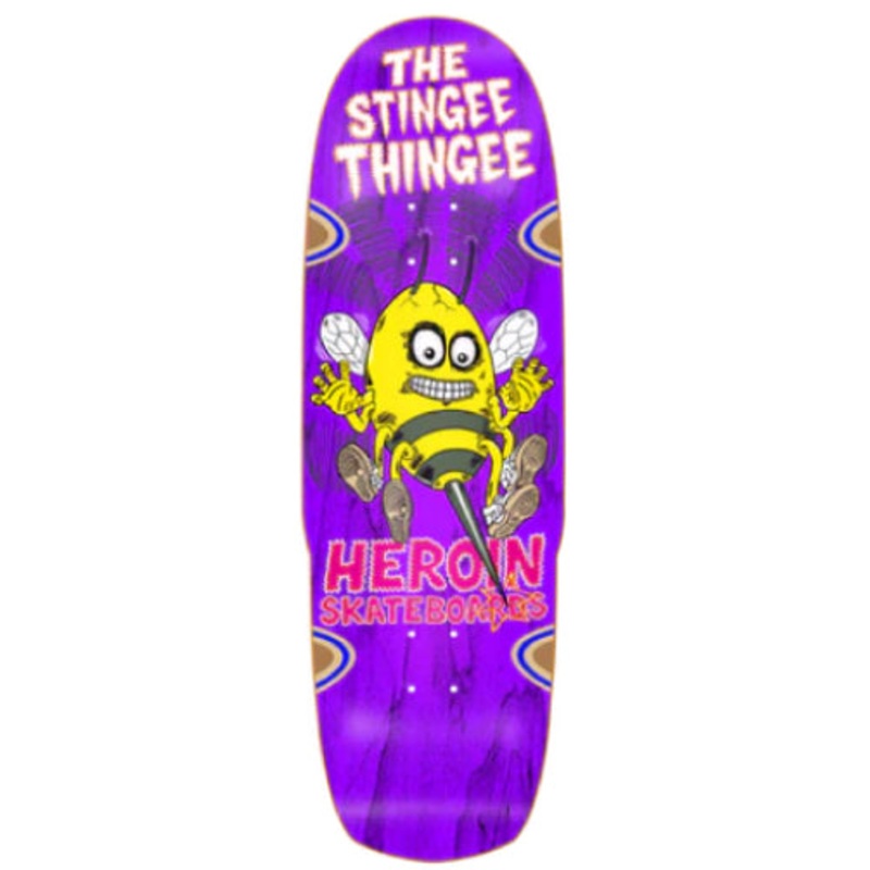 Heroin Stingee Thingee Shaped Skateboard Deck 9.8″ 9.8″ Purple Veneer