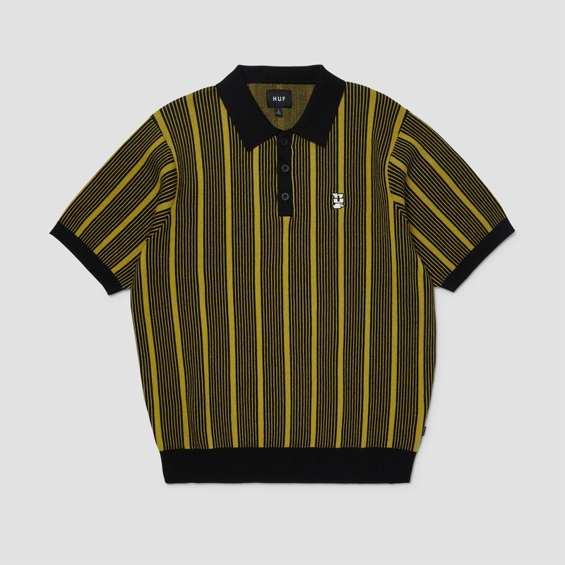 HUF Trace Stripe Shortsleeve Knit Top Moss Small
