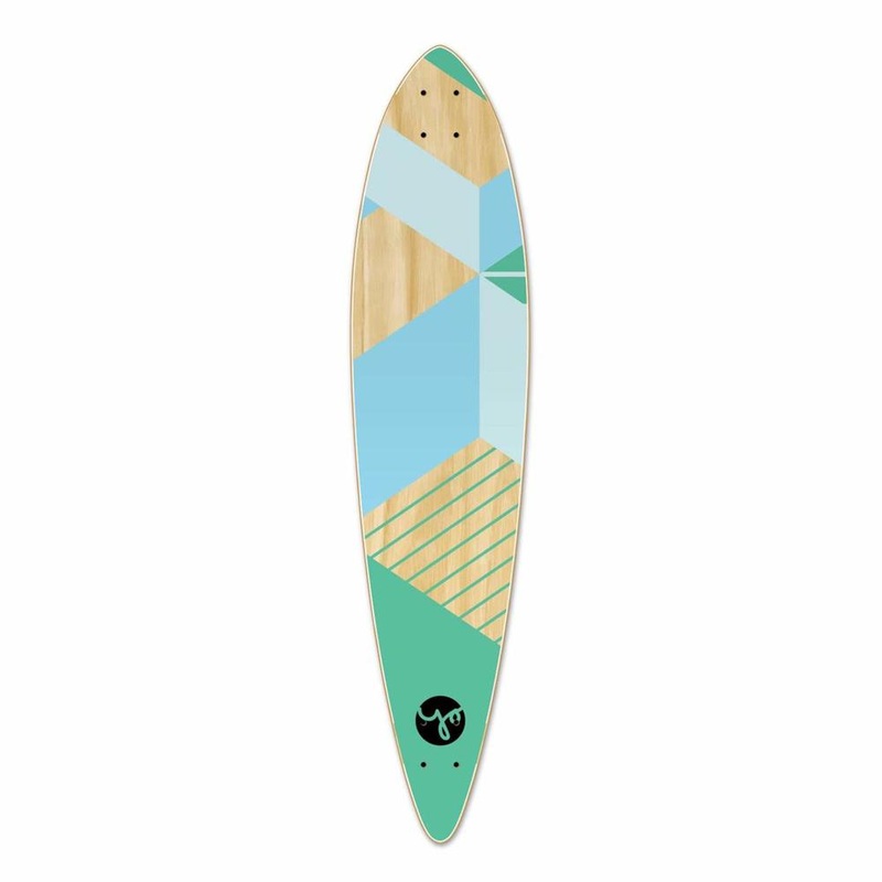 Punked Pintail Longboard Deck – Geometric Series – Green Deck