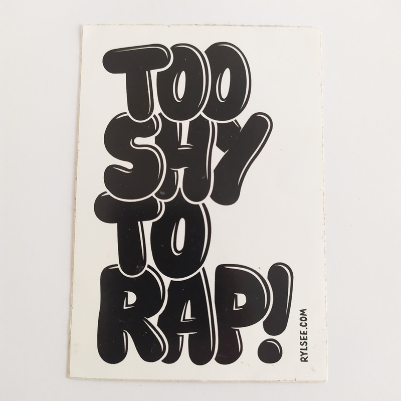 Too Shy To Rap! Skateboard Sticker
