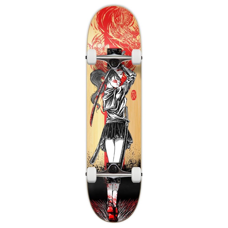 Yocaher Girl Buraddis Samurai Red Dragon 7.75″ Skateboard Complete