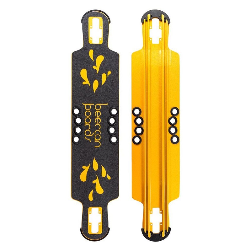 Beercan Yellow 38″ Hoke Drop Through Longboard Deck Deck