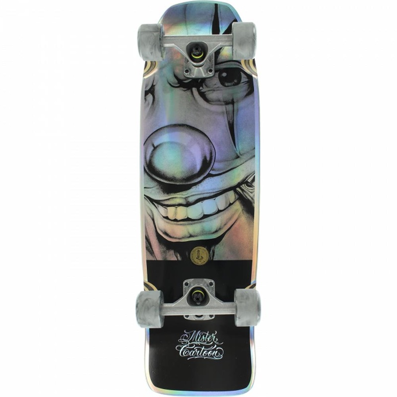 California Locos Toon$ Smoke X Mister Cartoon 29″ Cruiser with Kicktail Longboard Complete