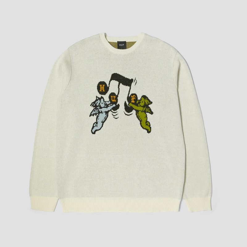 HUF Song Intarsia Sweater Linen Small