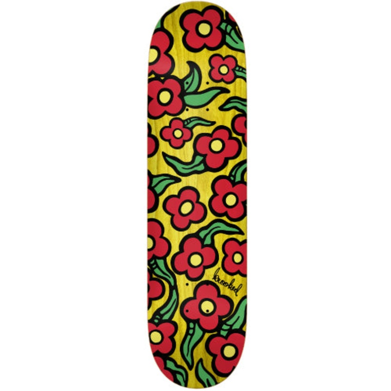 Krooked Team Wild Style Flowers Skateboard Deck Yellow 8.25″ 8.25″