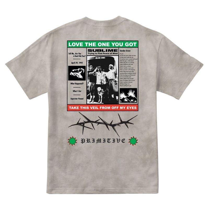 Primitive Skateboarding Sublime Zine Heavyweight T Shirt Sand Small
