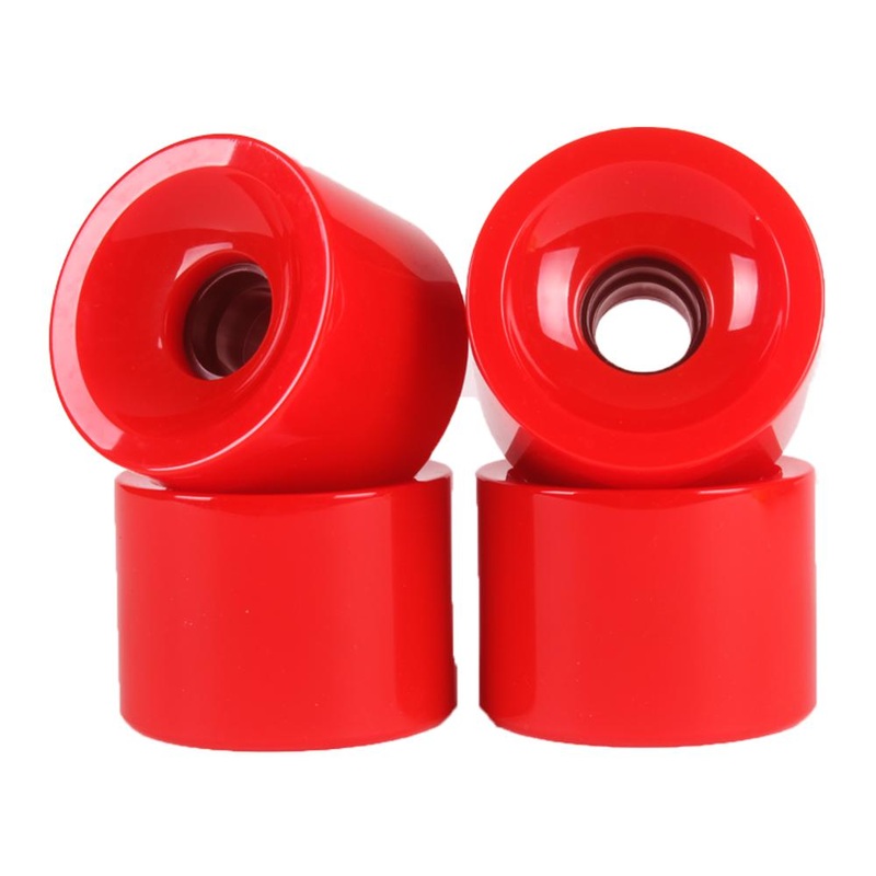 Solid Red 70mm Gel Soft Longboard Wheels