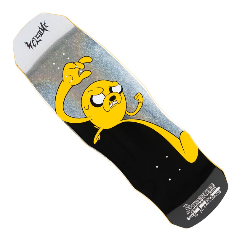 Welcome Skateboards Adventure Time Jake on Dark Lord Shaped Deck Black/ Glitter 9.85 x 31.5 WB:14.5/15