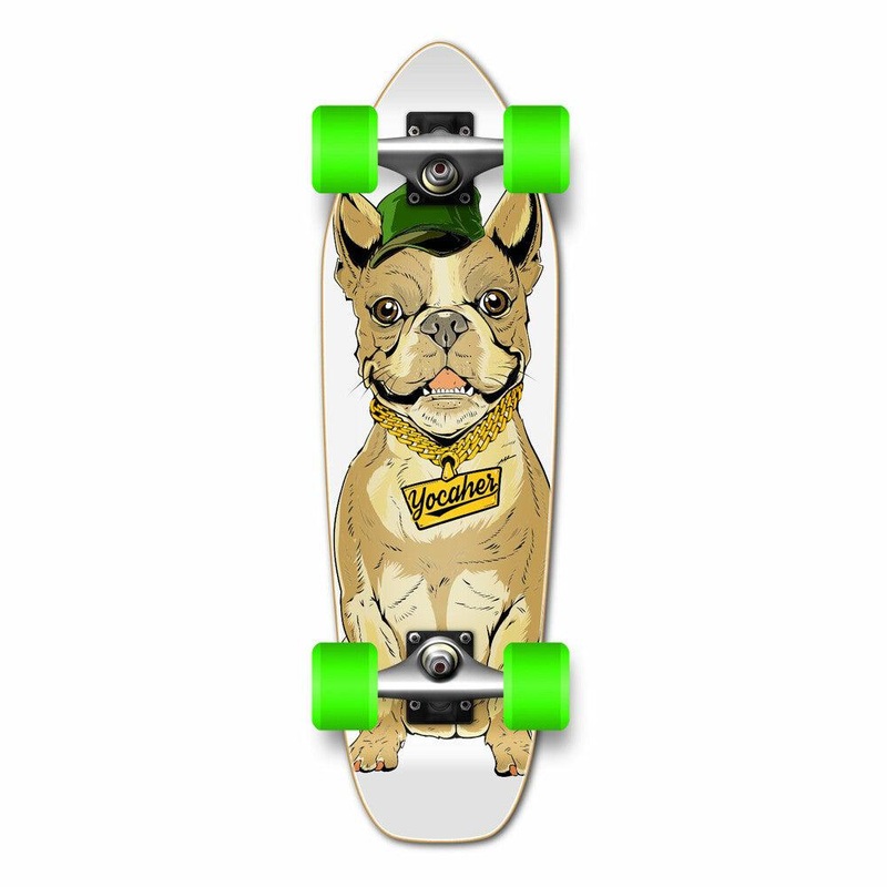 Yocaher Cool Pup French Bulldog 27″ Mini Cruiser Skateboard Longboard Complete