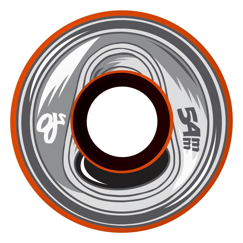 54mm Frozen Energy Keyframe 92a OJ Skateboard Wheels Orange 54mm