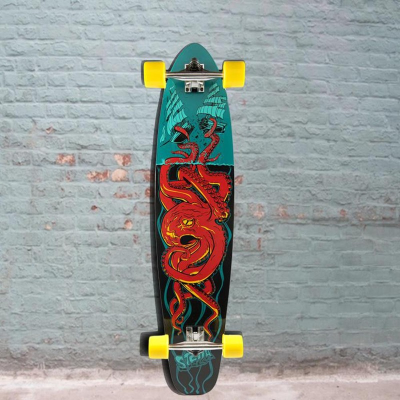 Kicktail Longboard 42″ – Stella Octo Red Longboard – Complete