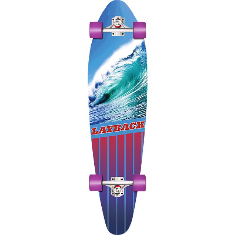 Layback Going Left 38″ Complete Kicktail Longboard Complete
