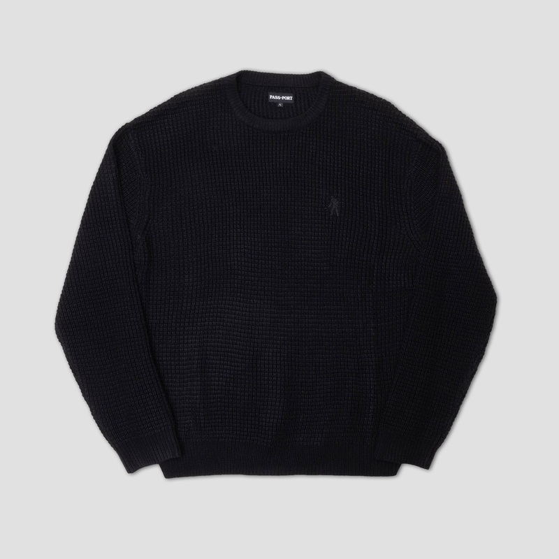 Passport Organic Waffle Knit Sweater Black Small