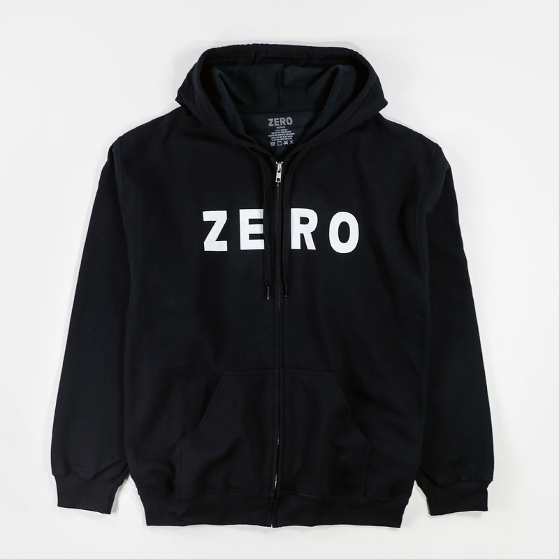 Zero Army Zip Up Hooded Sweat – Black/White S