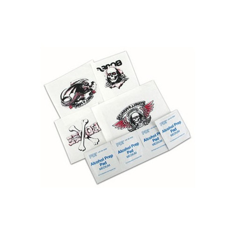 Powell Peralta Temporary Tattoo 4-Pack Ripper, Dragon, Winged Ripper, and Cross Bones