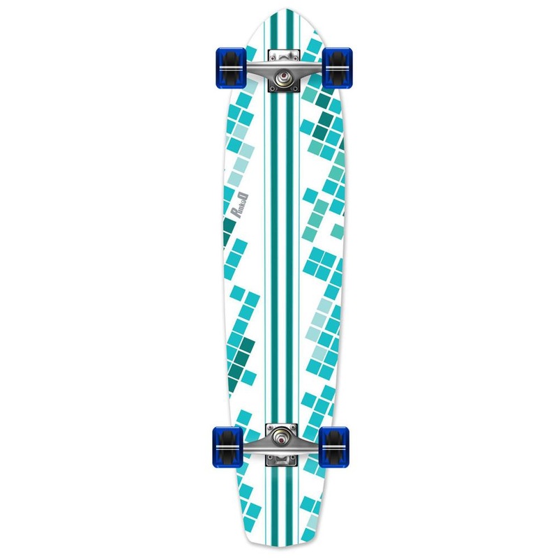 Punked Slimkick Longboard Complete – White Digital Wave Complete