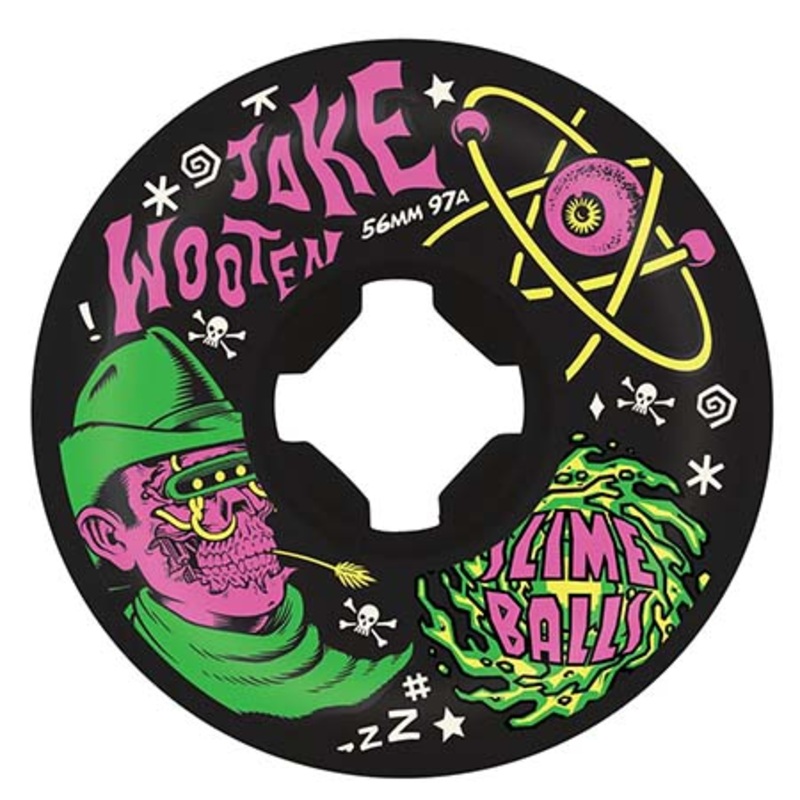 Santa Cruz Slime Balls Jake Wooten Fever Dream Vomit Mini 97a Wheels Black 56mm