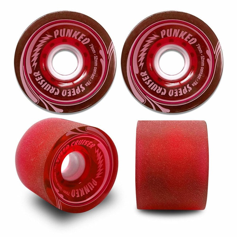 Punked Speed Cruiser in Gel Red 71mm/78A Longboard Wheels