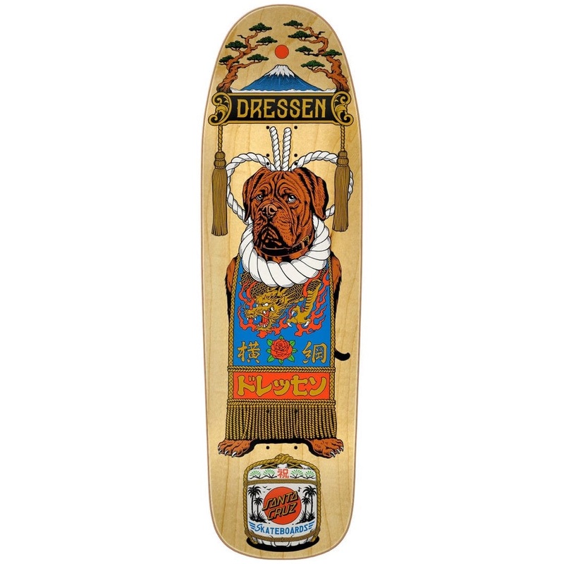 SANTA CRUZ DRESSEN SUMO DOG SHAPED SKATEBOARD DECK