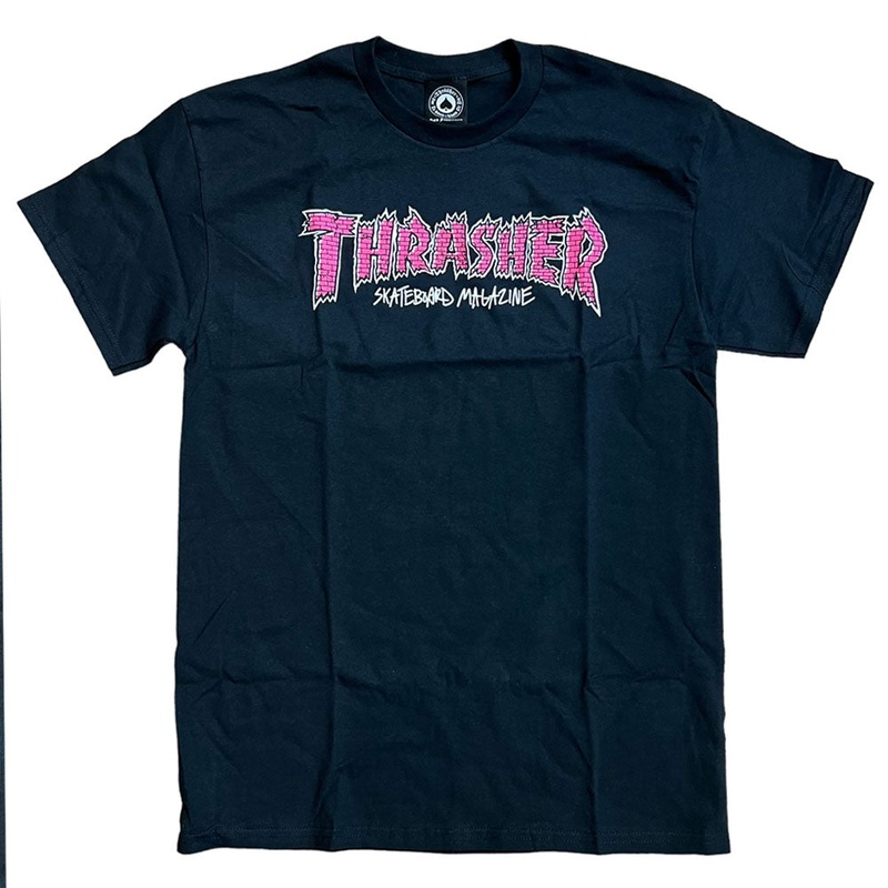 Thrasher Tee Brick Pink Black SM
